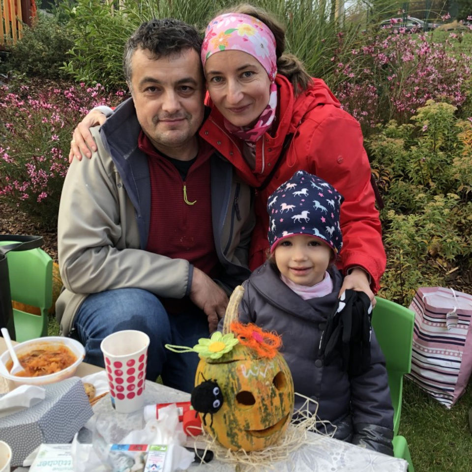 Pumpkin carving with parents