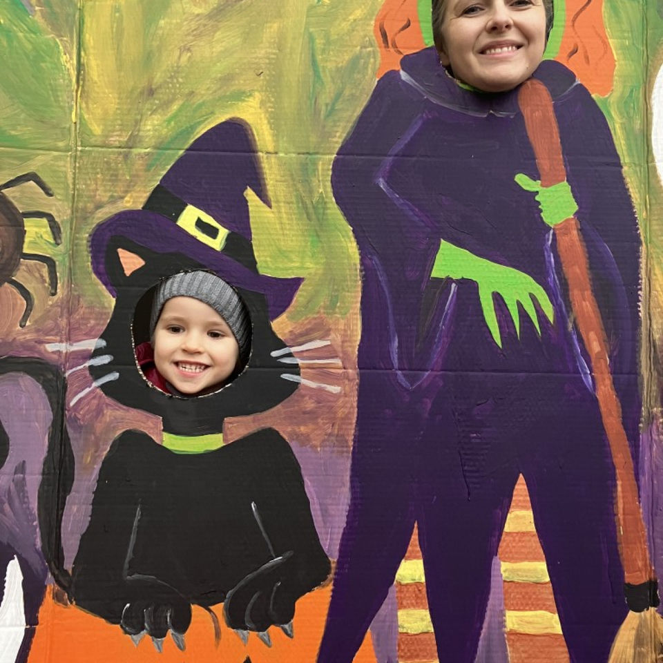 Pumpkin carving with parents