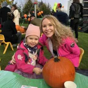 Pumpkin carving with parents