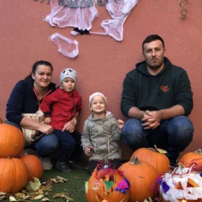 Pumpkin carving with parents