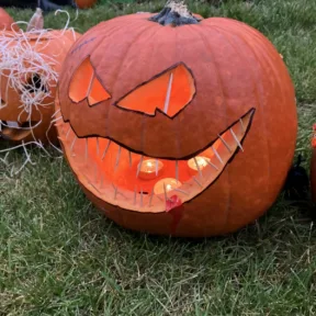 Pumpkin carving with parents